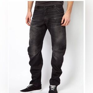 G-Star Slim Straight Washed Black Jeans